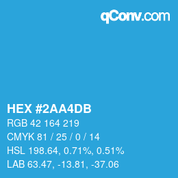颜色代码: HEX #2AA4DB | qconv.com