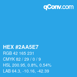 Color code: HEX #2AA5E7 | qconv.com