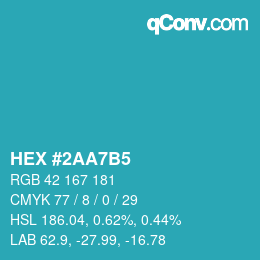 Color code: HEX #2AA7B5 | qconv.com