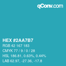 Color code: HEX #2AA7B7 | qconv.com