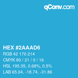 Color code: HEX #2AAAD6 | qconv.com