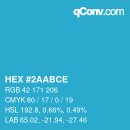 Color code: HEX #2AABCE | qconv.com