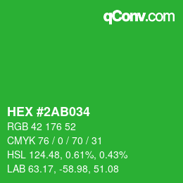 Color code: HEX #2AB034 | qconv.com