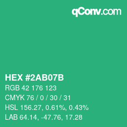 Color code: HEX #2AB07B | qconv.com