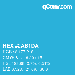 颜色代码: HEX #2AB1DA | qconv.com