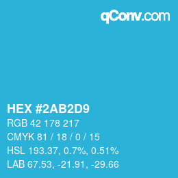 カラーコード: HEX #2AB2D9 | qconv.com