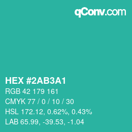 Color code: HEX #2AB3A1 | qconv.com
