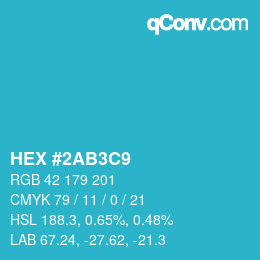 Color code: HEX #2AB3C9 | qconv.com