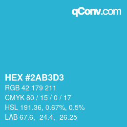 Color code: HEX #2AB3D3 | qconv.com