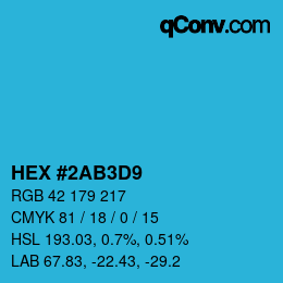 Color code: HEX #2AB3D9 | qconv.com