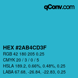 Color code: HEX #2AB4CD3F | qconv.com
