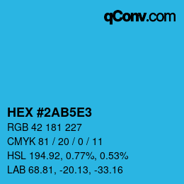 カラーコード: HEX #2AB5E3 | qconv.com