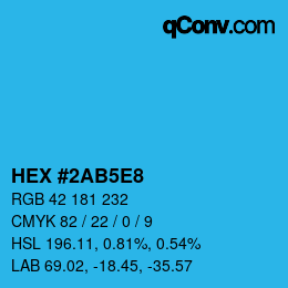 Farbcode: HEX #2AB5E8 | qconv.com
