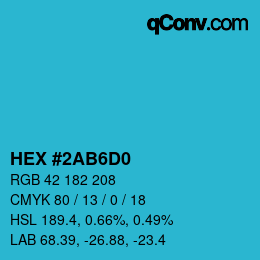 Color code: HEX #2AB6D0 | qconv.com