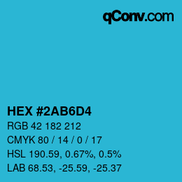 カラーコード: HEX #2AB6D4 | qconv.com