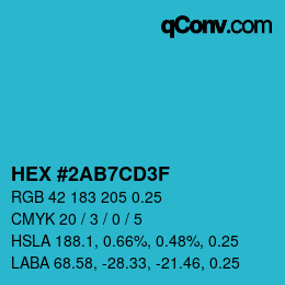 Código de color: HEX #2AB7CD3F | qconv.com
