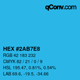 Color code: HEX #2AB7E8 | qconv.com
