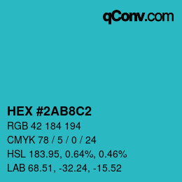 Color code: HEX #2AB8C2 | qconv.com