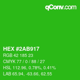 Color code: HEX #2AB917 | qconv.com