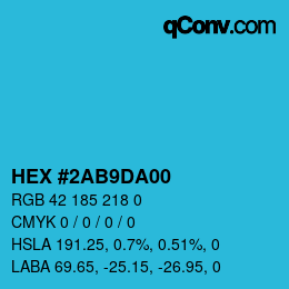 Farbcode: HEX #2AB9DA00 | qconv.com