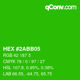 Color code: HEX #2ABB05 | qconv.com