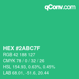 Color code: HEX #2ABC7F | qconv.com