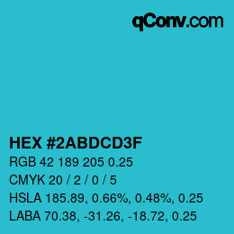 カラーコード: HEX #2ABDCD3F | qconv.com