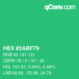 Color code: HEX #2ABF79 | qconv.com