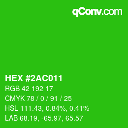 Color code: HEX #2AC011 | qconv.com