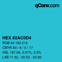 Color code: HEX #2AC0D4 | qconv.com