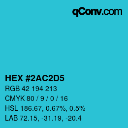 Color code: HEX #2AC2D5 | qconv.com