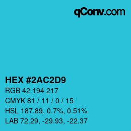 Color code: HEX #2AC2D9 | qconv.com