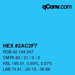 Color code: HEX #2AC2F7 | qconv.com