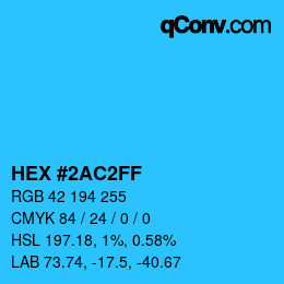 Color code: HEX #2AC2FF | qconv.com