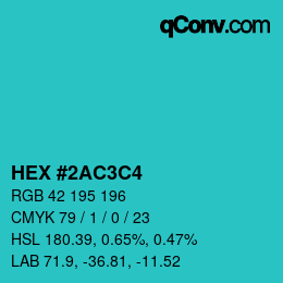 Color code: HEX #2AC3C4 | qconv.com