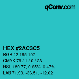 Color code: HEX #2AC3C5 | qconv.com