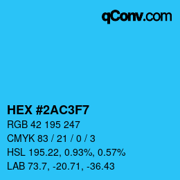 Color code: HEX #2AC3F7 | qconv.com