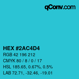 Color code: HEX #2AC4D4 | qconv.com