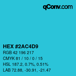 Color code: HEX #2AC4D9 | qconv.com