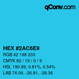 Color code: HEX #2AC6E9 | qconv.com