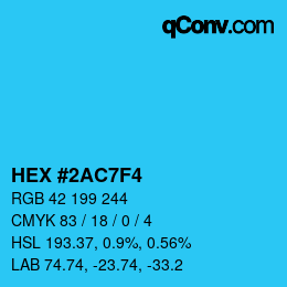 Color code: HEX #2AC7F4 | qconv.com