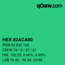 Color code: HEX #2ACA80 | qconv.com