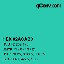 Color code: HEX #2ACAB0 | qconv.com