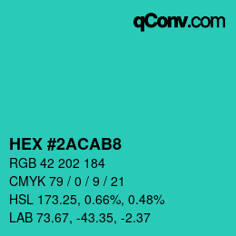 Color code: HEX #2ACAB8 | qconv.com