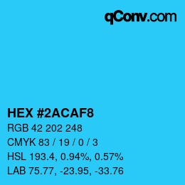 Color code: HEX #2ACAF8 | qconv.com