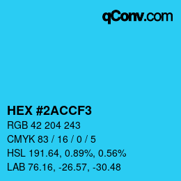 Color code: HEX #2ACCF3 | qconv.com
