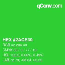 Color code: HEX #2ACE30 | qconv.com