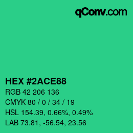 Color code: HEX #2ACE88 | qconv.com