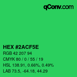 Farbcode: HEX #2ACF5E | qconv.com