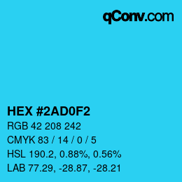 Color code: HEX #2AD0F2 | qconv.com